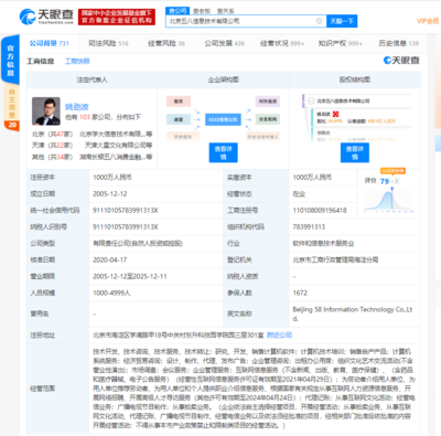 58同城經營范圍拓展 新增企業管理與計算機軟件咨詢服務，深化企業服務布局